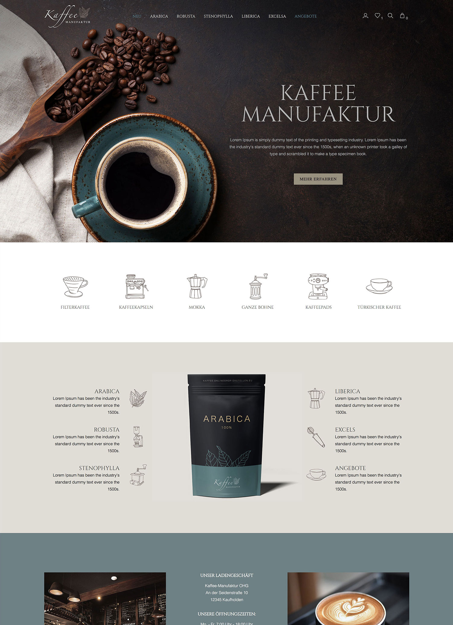 Onlineshoptemplate Arabica