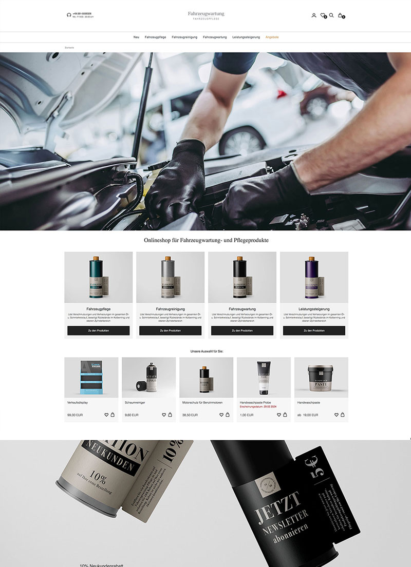 Onlineshoptemplate Fahrzeugtechnik